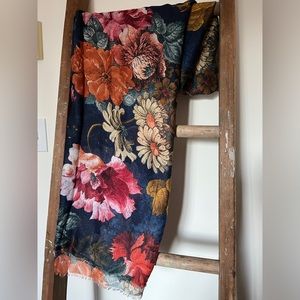 Blue Floral Scarf